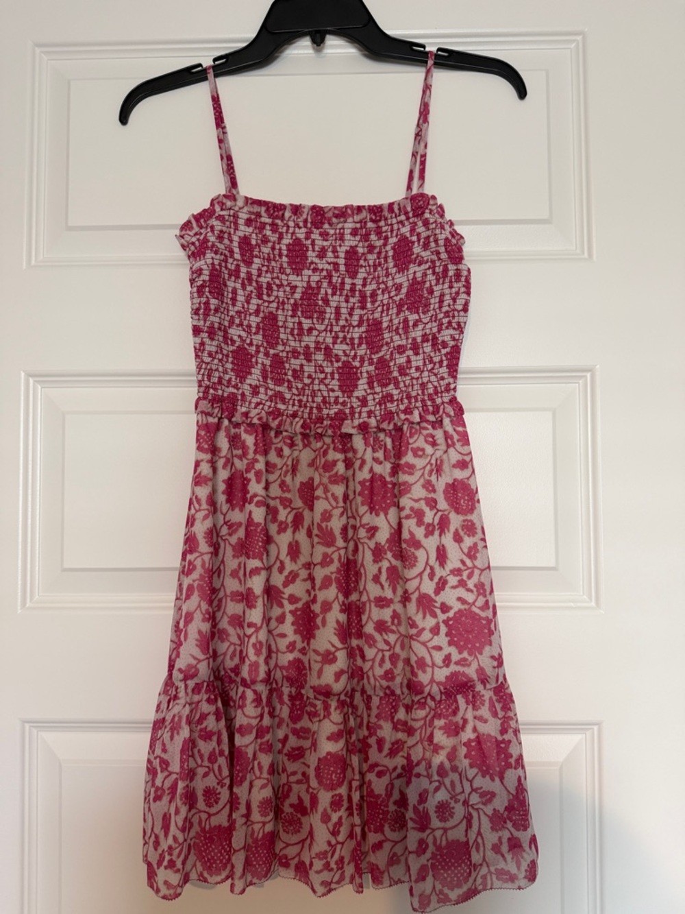Aritzia Wilfred Pink Floral Smocked Mini Dress